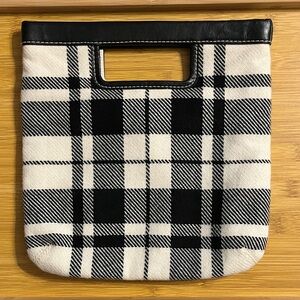 Banana Republic Wool Blend Black & White Plaid Bag